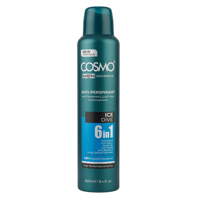 Cosmo Men Advanced Anti-Perspirant Ice Dive 6 in 1, 250 ml